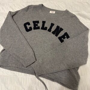 Celine Cropped Logo Sweater